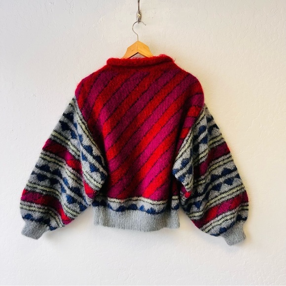 Vintage Oversized Chunky Knit Balloon Sleeve Wool Sweater - Picture 7 of 7